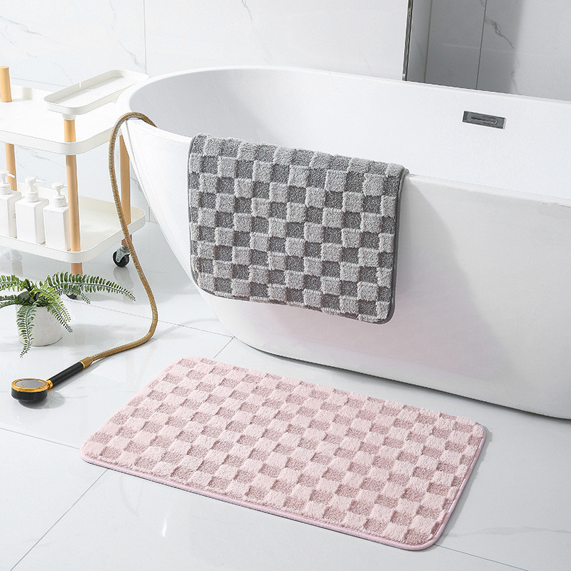 พรมเช็ดเท้า พรมห้องน้ํา ซับน้ำได้ดี พรมกันลื่น พรมห้องนอน นุ่มสบายเท้า 40X60cm คุณภาพดี สีไม่ตก พร้อมส่ง