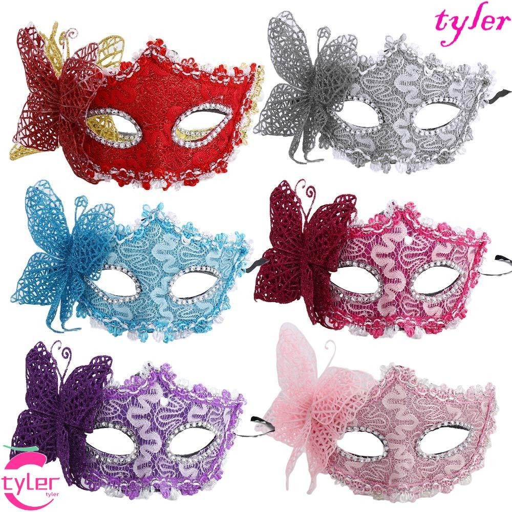 Tyler เต้นรําหน้ากาก Venetian Party Hollow หน้ากากผีเสื้อผู้หญิงสุภาพสตรีแฟนซี Prom ฮาโลวีน Party Supplies Venice หน้ากากคอสเพลย์หน้ากาก