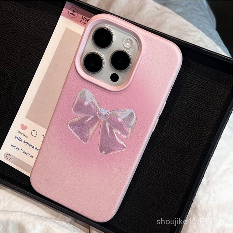 เคสหนังนิ่มสุดหรูพร้อมโบว์สุดเท่สำหรับ Apple iPhone 7 plus, 8 PLUS, X, XR, XS MAX, 11, 11 Pro, 12, 1