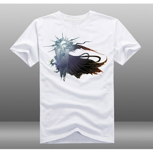 Mens Casual เกม Final Fantasy XV FF15 สีขาวแขนสั้นเสื้อยืด O-คอ Tops Tee เสื้อ 3 สไตล์