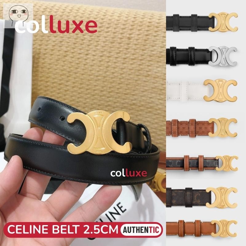 สินค้าขายดี เซลีน NEW Celine TRIOMPHE Women‘s Belt 2.5cm เข็มขัดสตรี Cow Leather หนังวัว