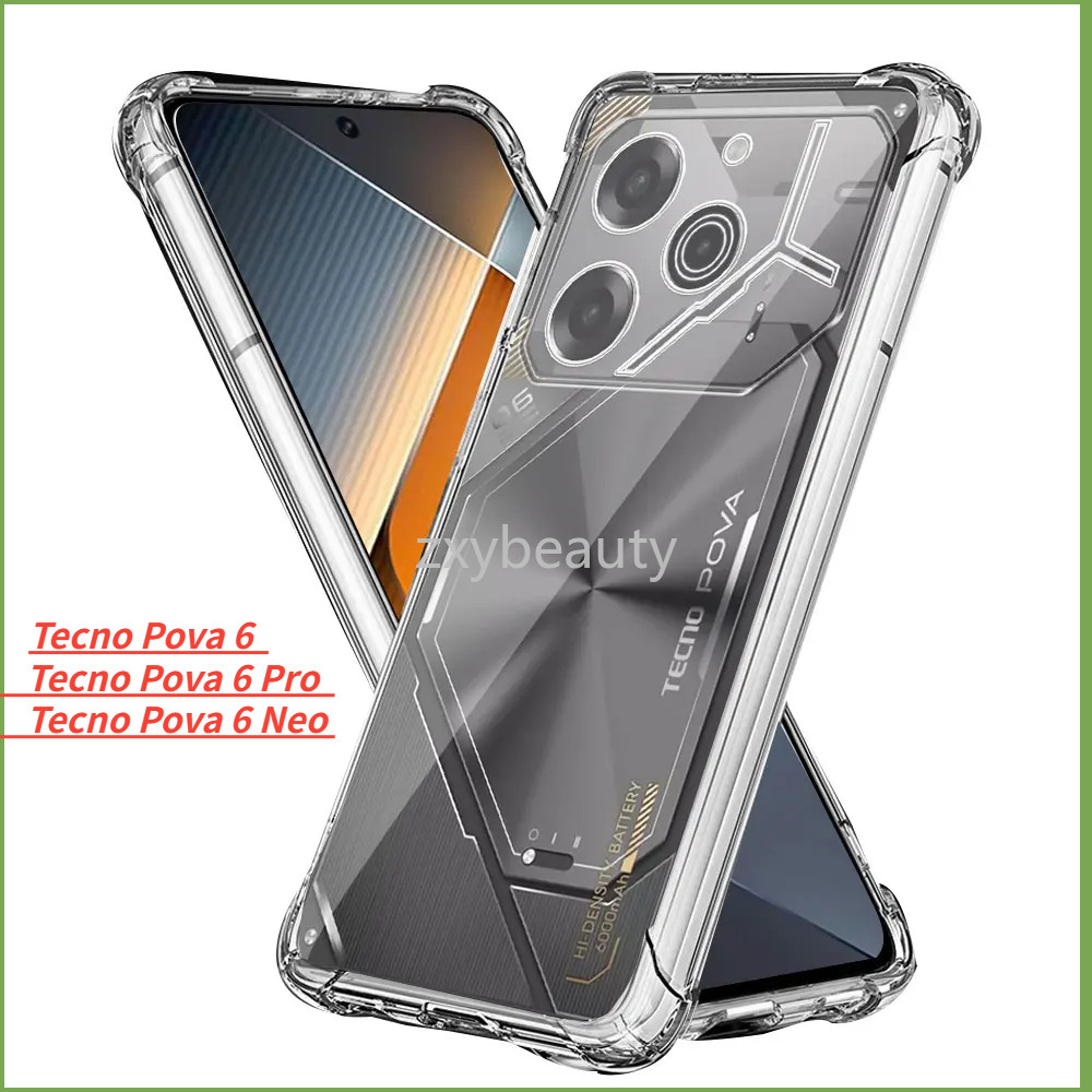Tecno Pova 6 Pro Neo 5G 2024 กรณีถุงลมนิรภัยโปร่งใส Anti-Fall ป้องกัน Shell สําหรับ Pova6 6Pro 6Neo 