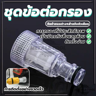 กรองเครื่องฉีดน้ำแรงดันสูง เครื่องกรองน้ําแรงดันสูง ข้อต่อสวมเร็วกรอง 6หุน คุณภาพสูง พลาสติกใส