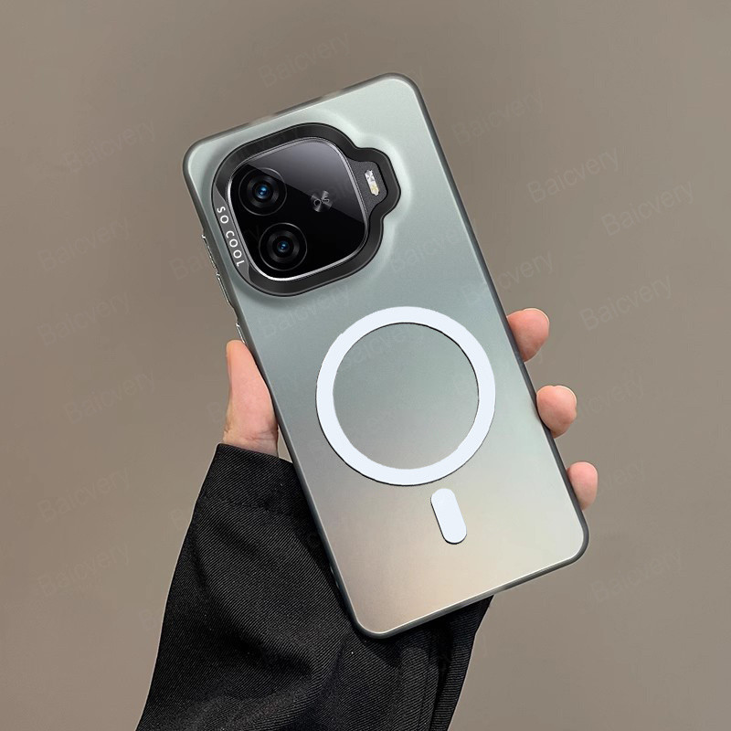 สําหรับ VIVO IQOO Z9 Turbo / Z9 5G กรณีแฟชั่นหรูหรา IMD ปลอกรองรับเครื่องชาร์จไร้สายแม่เหล็ก