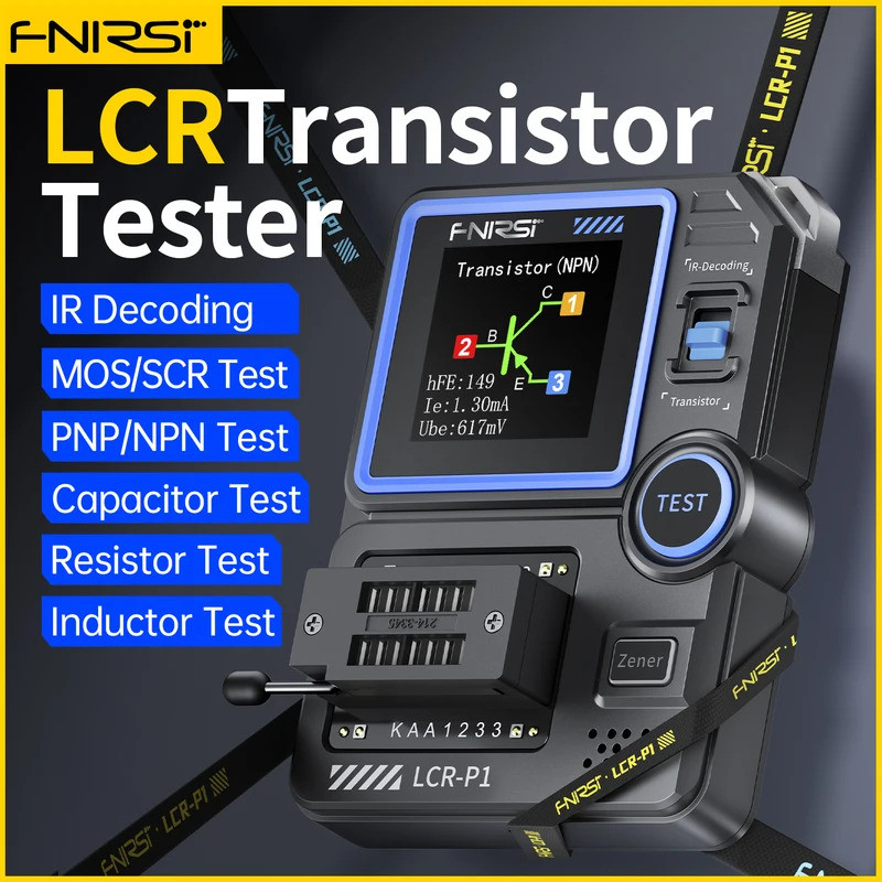 FNIRSI LCR-P1 มัลติฟังก์ชั่ตัวเก็บประจุทรานซิสเตอร์ทดสอบ LCR ESR Tester ไดโอด T riode LCR ESR NPN PN