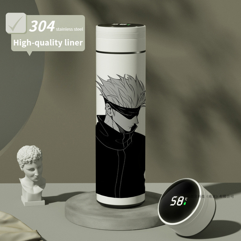 Jujutsu Kaisen 304 สแตนเลสอะนิเมะพิเศษ Spellcaster Satoru Gojo ครูกระติกน้ําสูญญากาศสองมิติสําหรับชายหญิง Super cool นักเรียนของขวัญวันเกิด