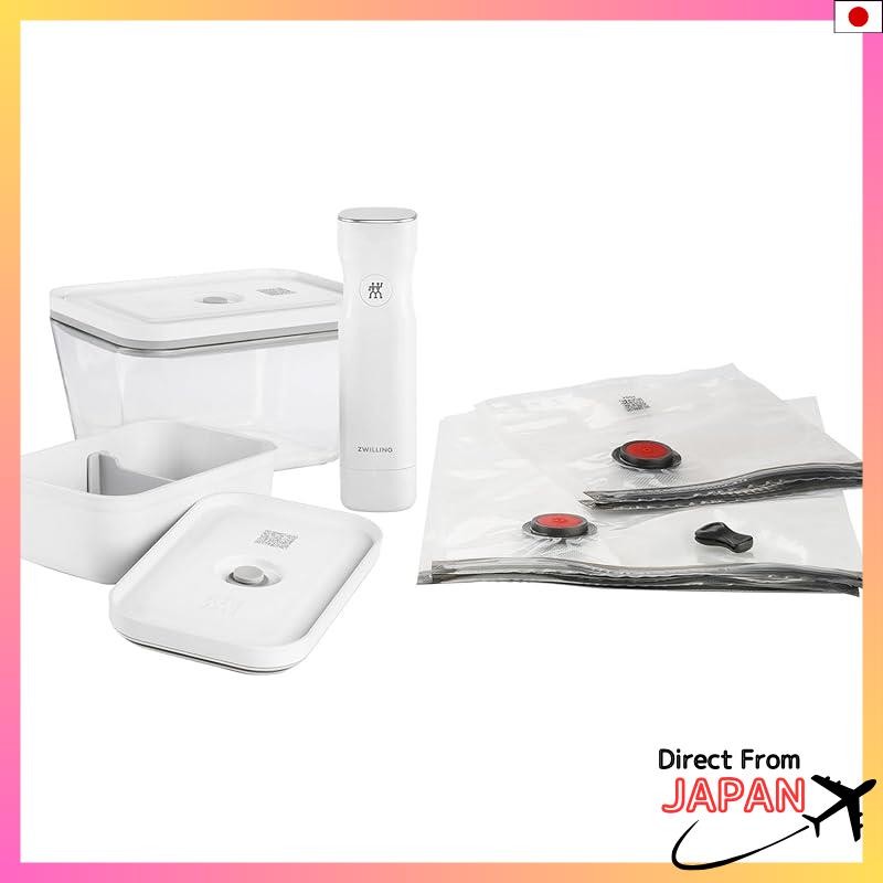 ZWILLING Fresh & Save Vacuum Starter 7-Piece Set with Glass Containers and Lunch Box, Pump, Airtight