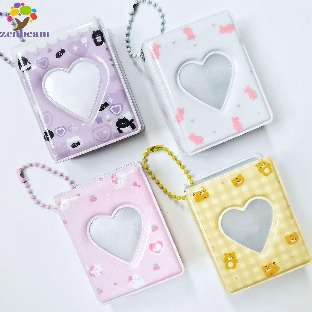 Zenbeam อัลบั้มภาพการ์ตูนหมี, Ins น่ารัก Hollow Picture Storage Case, Card Binder ชื่อการ์ดหนังสือ Pastic กันน้ํา Anti-scratch Love Heart Photo Album โพลารอยด์