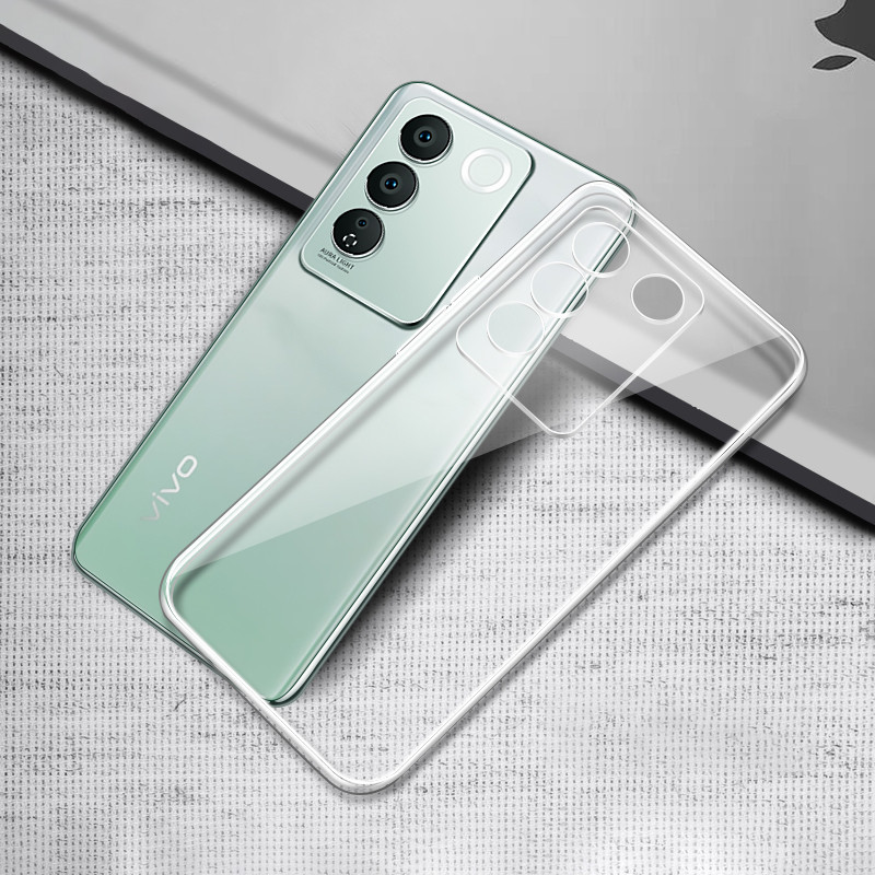เคสโทรศัพท์ใสสําหรับvivo V27 Pro VIVOV27 V27Pro V27E 5G Fundasซิลิโคนอ่อนนุ่มใสบางTPUหรูหราฝาครอบป้องกันเดิม