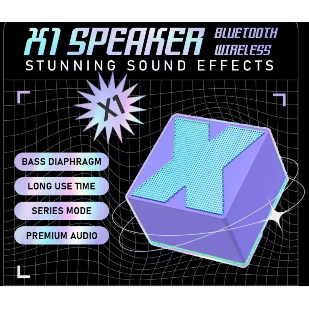 ซือ 1แถม  1   ลําโพงมินิบลูทูธ X1 360 ° เทคโนโลยีบลูทูธ5.0 เบสดีเยี่ยม รองรับเพลงและโทร ลําโพงพกพา