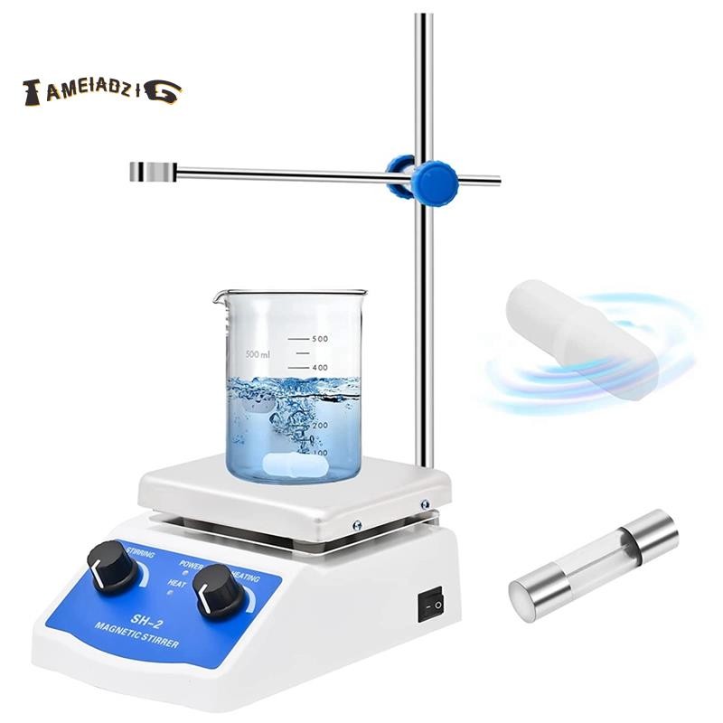 ⭐Lab Magnetic Stirrer Plate Hot Stir Mixer สําหรับอุปกรณ์เคมี 1000Ml ความจุ 100-2000 RPM ความเร็วเรซ