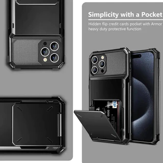 2 In 1 Flip Wallet Card Holder ID Slotเคสโทรศัพท์สําหรับiPhone 17 Pro Max16 15 14 13 12 11 Pro Max Plus Heavy Duty Drop Protection Hardปกหลัง