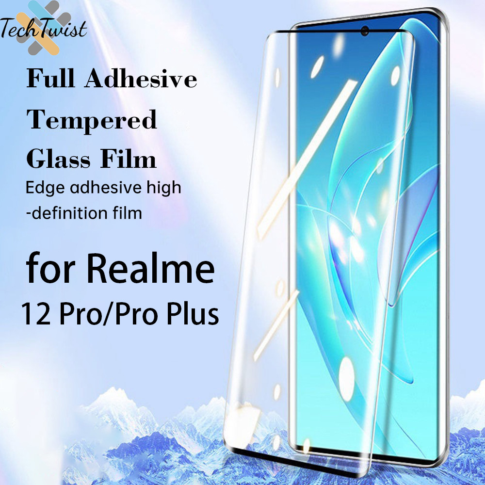 ฟิล์ม ฟิล์มกระจก จอโค้งเต็มจอ 5D ใช้สำหรับ OPPO Realme 12 Pro Plus 5G HD ใส ป้องกันรอยขีดข่วน