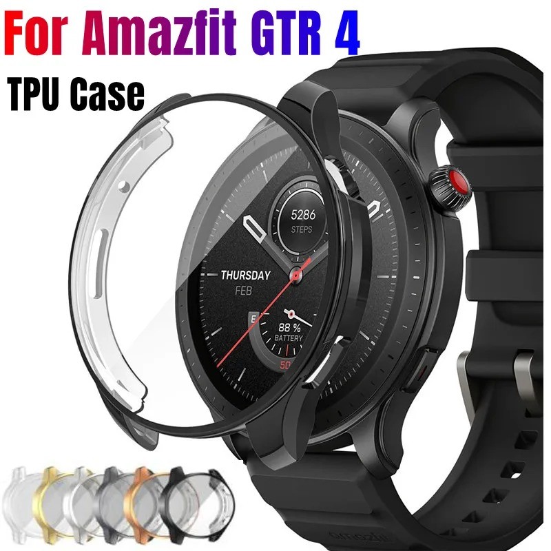 เคส TPU สําหรับ Amazfit GTR 4 คลุมทั้งหมดฟิล์มกันรอยหน้าจอสําหรับ Huami Amazfit GTR 4 GTR4 ฝาครอบป้อ