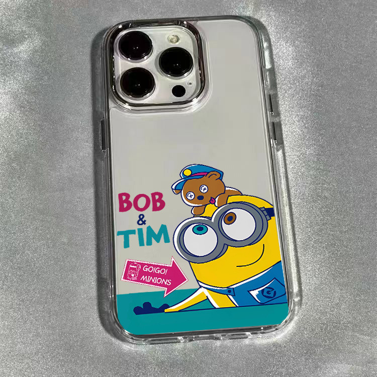หมีน้อย Minions เหมาะสําหรับเคสโทรศัพท์ iPhone14/15 Apple 13promax ชุบโปร่งใส XS/XR Soft 12