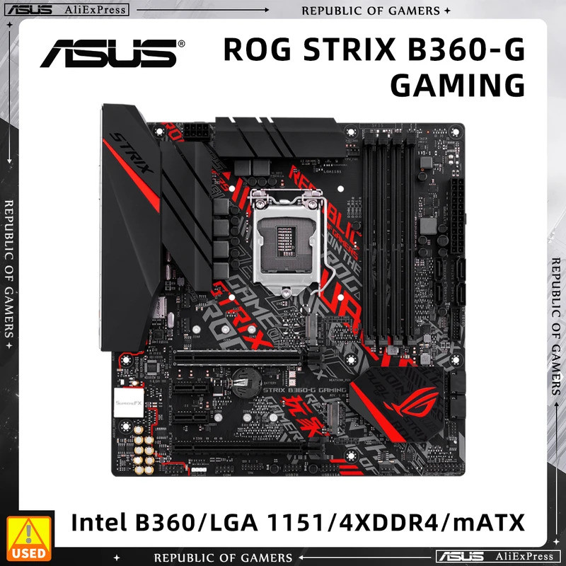 เมนบอร์ดมือสอง, ASUS ROG STRIX B360-G GAMING, B360 ชิปเซ็ต, ซ็อกเก็ต LGA 1151 สําหรับ 8th 9th Gen Co