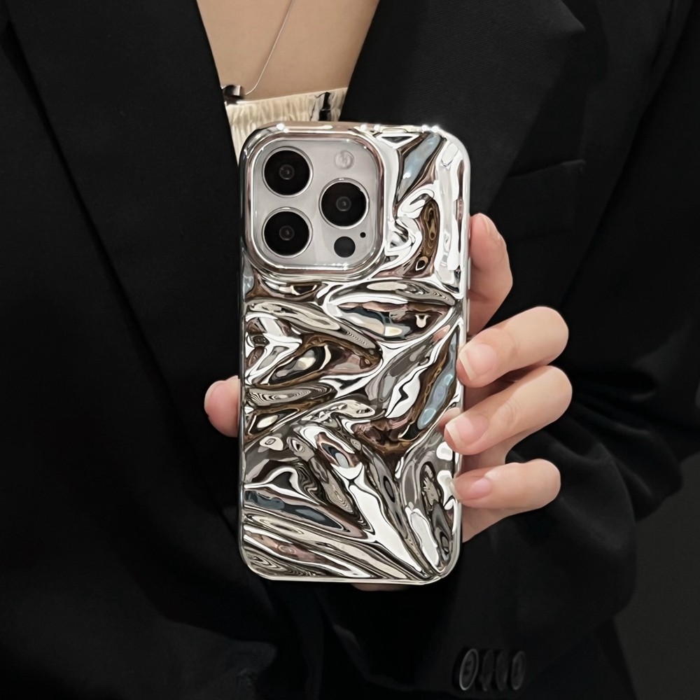 พื้นผิวมันวาวด้วยไฟฟ้าเหมาะสําหรับ Apple 17 Promax 16 Promax 13 เคสโทรศัพท์ IPhone 15 Promax ใหม่ 15 Pro รวมทุกอย่าง 12 สีทึบนุ่ม 11