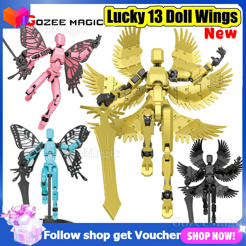 ใหม่ Dummy Lucky 13 Action Figure ของเล่นตุ๊กตาปีก DIY Titans 3D พิมพ์ Multi-Jointed Movable หุ่นยนต์ T13 ตัวเลขการกระทําเด็กสนุกของเล่นของขวัญ