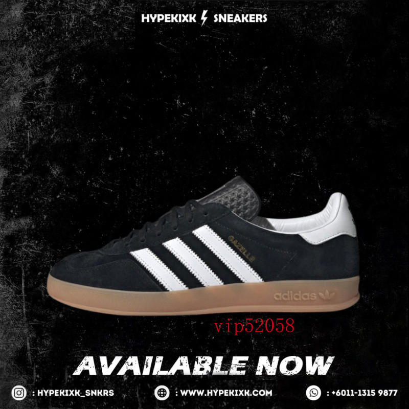 AD s gazelle รองเท้ายางสีดําและสีขาว h06259 รองเท้ากีฬา