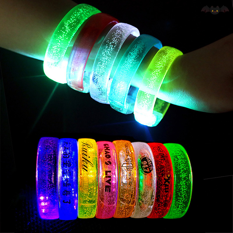 [PE] Led สร้อยข้อมือเรืองแสง 7 สีฟองกระพริบสายรัดข้อมือวิ่ง Armband Bar คอนเสิร์ต Cheer Props Rave Party Luminous Decor TH