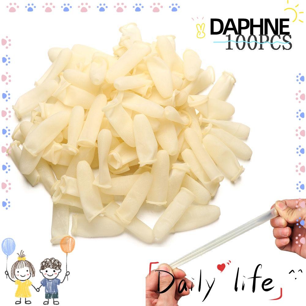 ดาฟีน 100ชิ้นนิ้วปกน้ํายางธรรมชาติเล็บเครื่องมือศิลปะปลายนิ้วป้องกันถุงมือป้องกัน