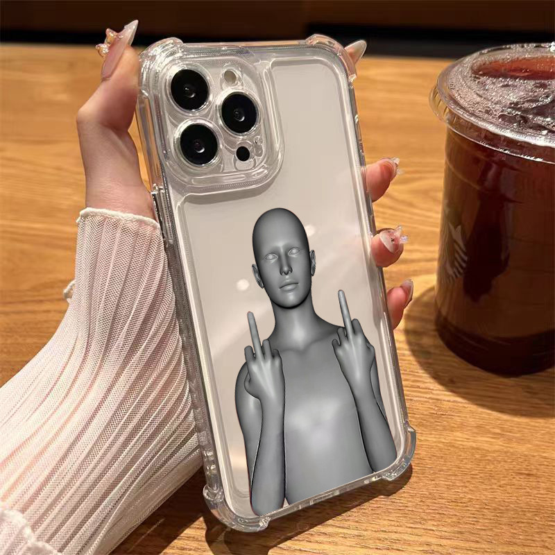 MAX เคสโทรศัพท์มือถือแบบใส กันกระแทก พังก์ควิกซิลเวอร์ลายการ์ตูน for 7 Plus X/XR 11/13/12/14/15 Plus เคสโทรศัพท์