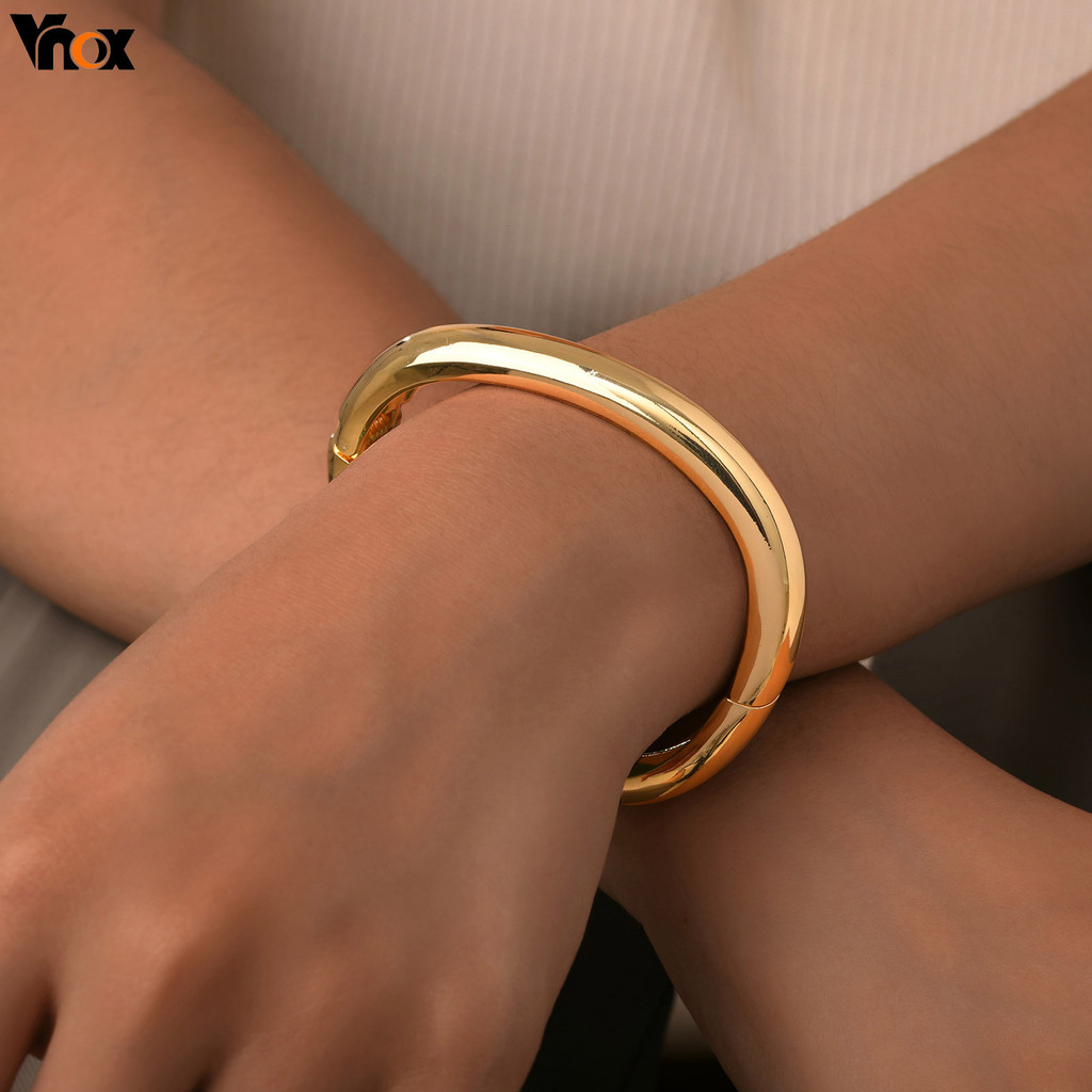 Vnox เปิดกําไลข้อมือสําหรับผู้หญิง,Chunky Heavy Metal Punk Goth สร้อยข้อมือไม่สม่ําเสมอ, Christmas Party ของขวัญ