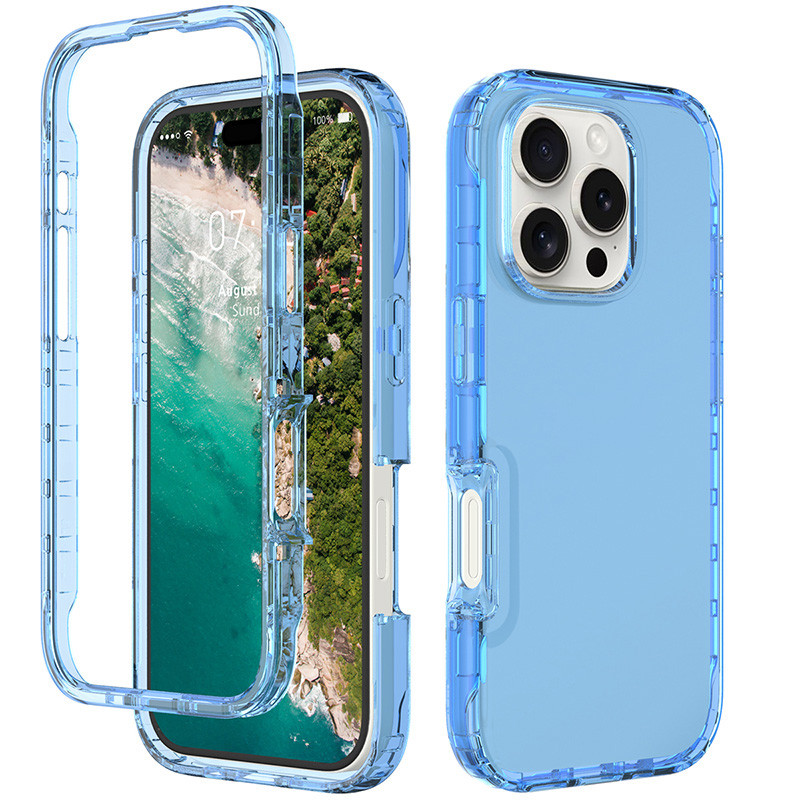 สําหรับ iPhone 16 / 16 Plus / 16 Pro / 16 Pro Max Full Body Hybrid ทนทานกันกระแทกไล่ระดับสี Clear Back Case Cover