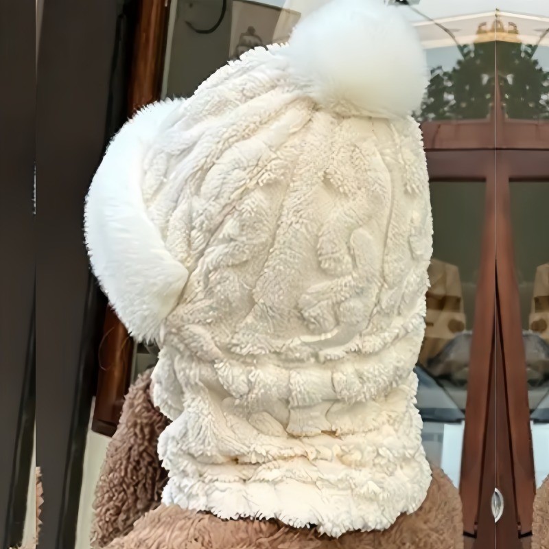ชุดหมวกผ้าพันคอ-unisex Fluffy Earmuffs Cap-หน้ากากป้องกันหู-ให้ความอบอุ่น,กันลม-สําหรับฤดูหนาวขี่กลางแจ้ง-แฟชั่น, Jacquardกํามะหยี่สองด้าน - รูปที่ 4