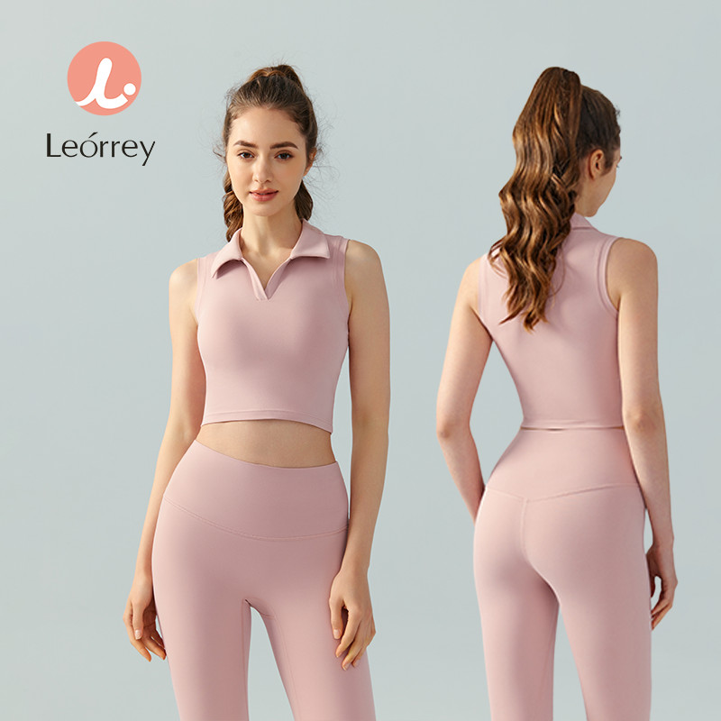 Leorrey- ปก เสื้อกล้ามกีฬาพร้อมแผ่นอกวิ่งเสื้อกล้ามโยคะแขนกุดระบายอากาศได้