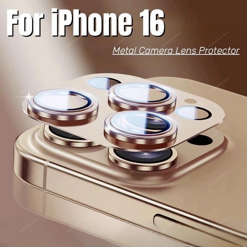 3dป้องกันกล้องสําหรับiphone 16 Pro Maxฝาครอบเลนส์สําหรับiPhone 15 14 11 13 12 16 Pro Max Plus Miniเลนส์แหวนโลหะ