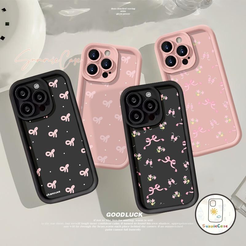 โบว์แสนโรแมนติก เคสRedmi 12 13C 10A 12C A1 9T 9 10C 9A 9C NFC Note 9 12 11s 10 11 8 Pro Max POCO M6 Pro ดอกไม้สด เคส
