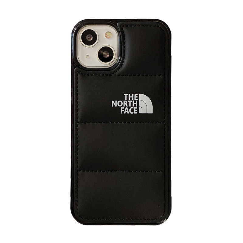 สีดําหน้าปักเป้ากรณีiphoneสําหรับiphone 16 Pro Max 11 12 13 14 15 Plus Xs Max Mini 7 8 Plusปลอกผ้าฝ้ายเหนือเบาะลงแจ็คเก็ต3Dหยักนุ่มปกหลัง
