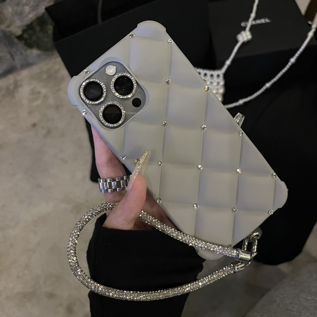 หรูหรา rhinestone Diamond-lite เพชรตรวจสอบเคสโทรศัพท์สําหรับ iPhone15 Pro Max 14 13 12 11 Pro Max กันกระแทกป้องกันกล้อง Drop ทนซิลิโคนนุ่มปกหลัง
