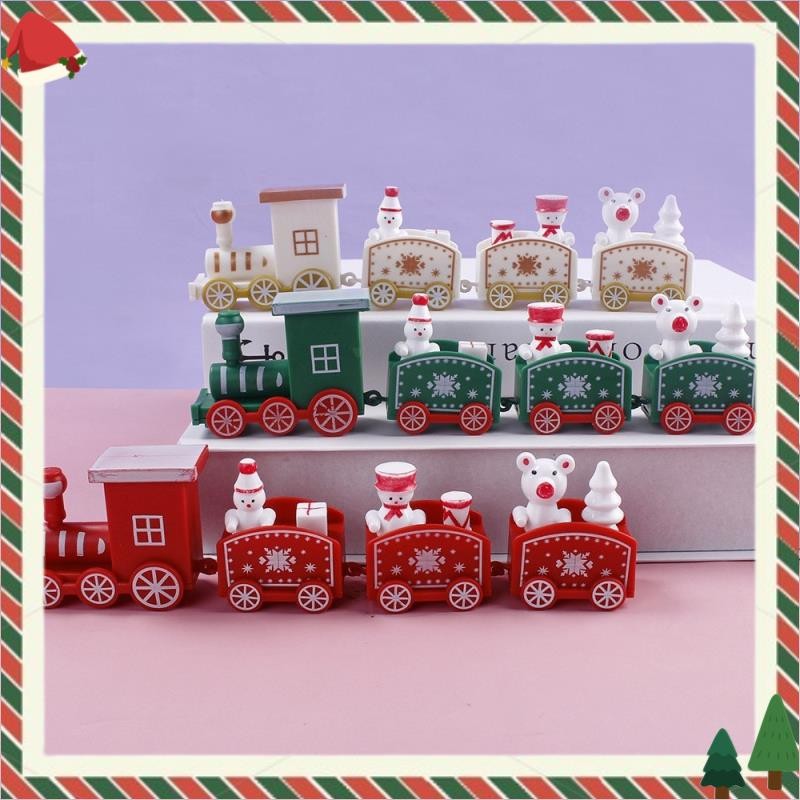 ของเล่นรถไฟคริสต์มาส เครื่องประดับคริสต์มาส Merry Christmas Decor สวัสดีปีใหม่ 2025 เด็กสร้างสรรค์ของขวัญเด็กรถไฟพลาสติกขนาดเล็ก