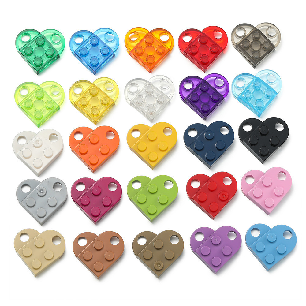 ST.KUNKKA 4 ชุดอะคริลิคจี้หัวใจที่มีสีสันหัวใจอาคารบล็อกเย็บจี้แฟชั่นเสน่ห์สําหรับ ทําเอง สร้อยคอพวงกุญแจจี้ทํา