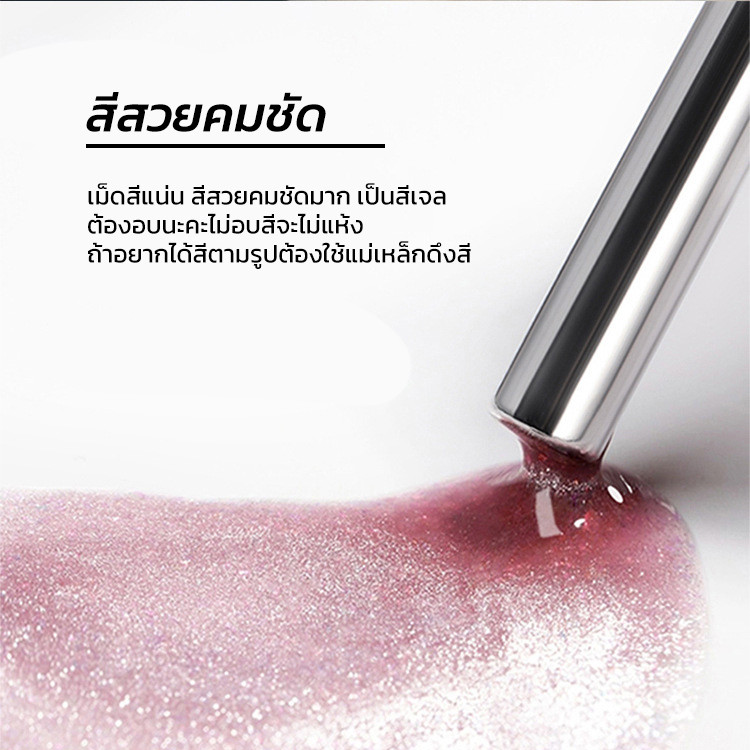 ROHWXY CAT EYE สีทาเล็บเจลสีแคทอาย แบบกระปุก เม็ดสีแน่น มีให้เลือกทั้งหมด 6 สี - รูปที่ 2