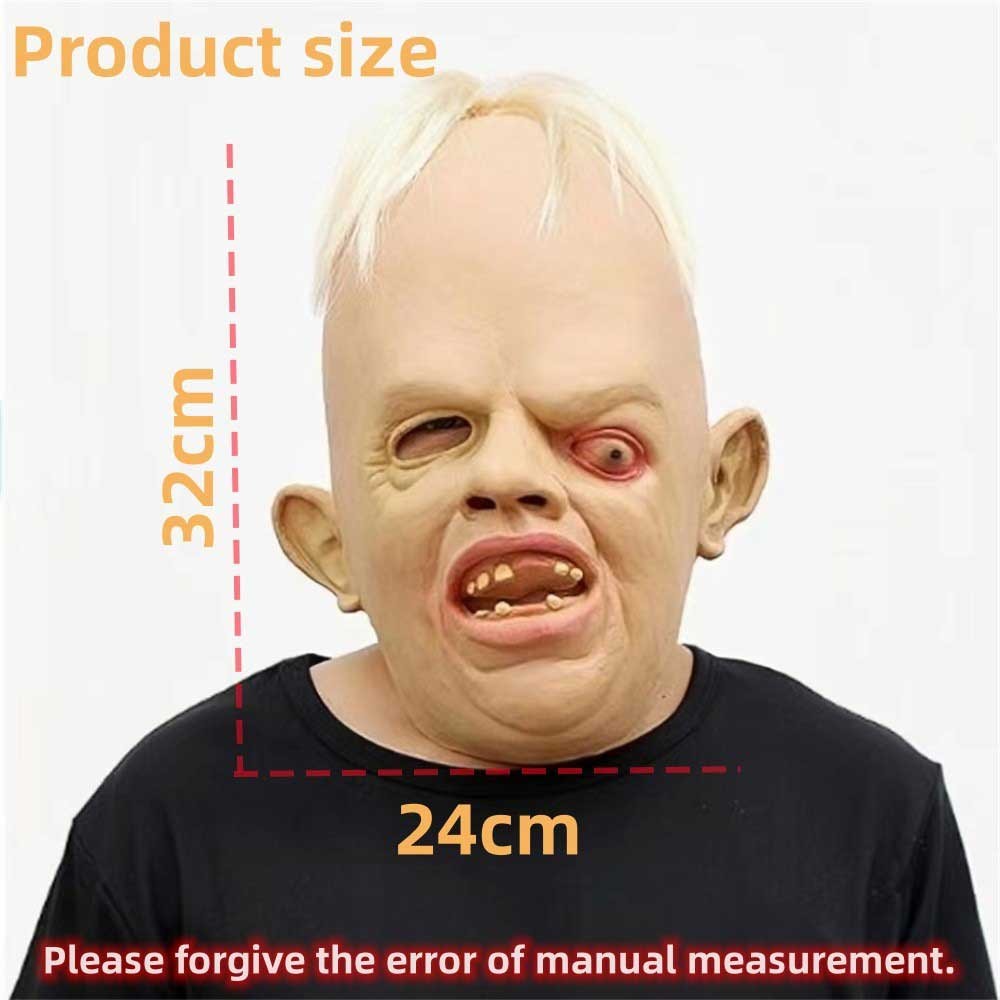 Halloween slanted eyed monster zombie ghost latex mask one eyed monster