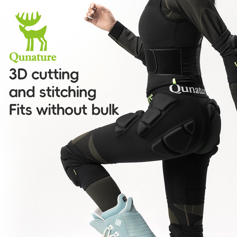 Qunature กางเกงขาสั้นสกีป้องกันสะโพกความปลอดภัยกันลมผ้ายืดที่อบอุ่นเล่นสกีอุปกรณ์ลูกกลิ้ง สำหรับผู้ชายและผู้หญิง — صورة 6