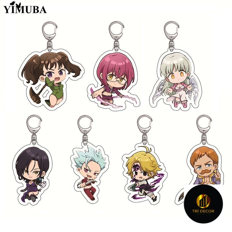 อะนิเมะพวงกุญแจ Seven Deadly Sins อะคริลิคพวงกุญแจ Meliodas Elizabeth Diane บ้าน Gowther Merlin Seve