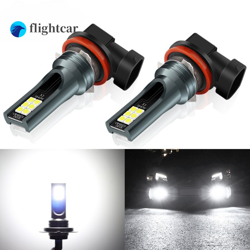 Luyoo 2 ชิ้น H8 H11 หลอดไฟ Led H1 H3 9005 HB3 9006 HB4 หลอดไฟ Led Super Bright ไฟตัดหมอกรถวันขับรถวิ่ง 12 โวลต์ 6000 พันสีขาว