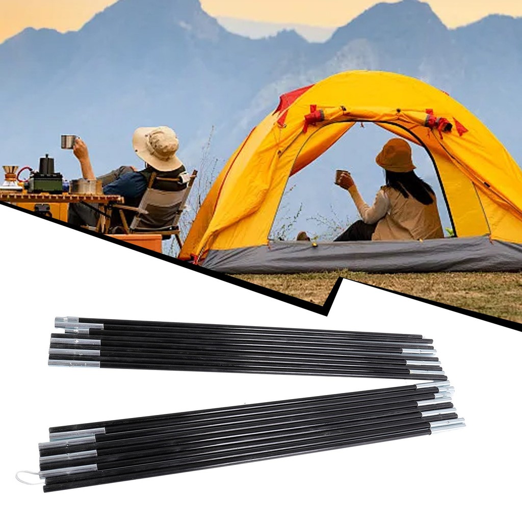 Lala_คุณภาพสูง 2PCS ไฟเบอร์กลาส Camping เต็นท์เสาบาร์กลางแจ้งสนับสนุน Rods กันสาดกรอบชุด