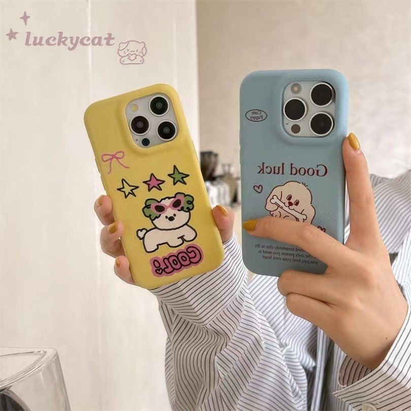 Iphone 16 15 14 13 12 11 Pro Max X Xr Xs Max 7 8 Plus SE2020 เคสโทรศัพท์ Bow Tie Love Heart Cool น่ารักลูกสุนัขสีขาวนุ่ม Litchi ปกหนัง