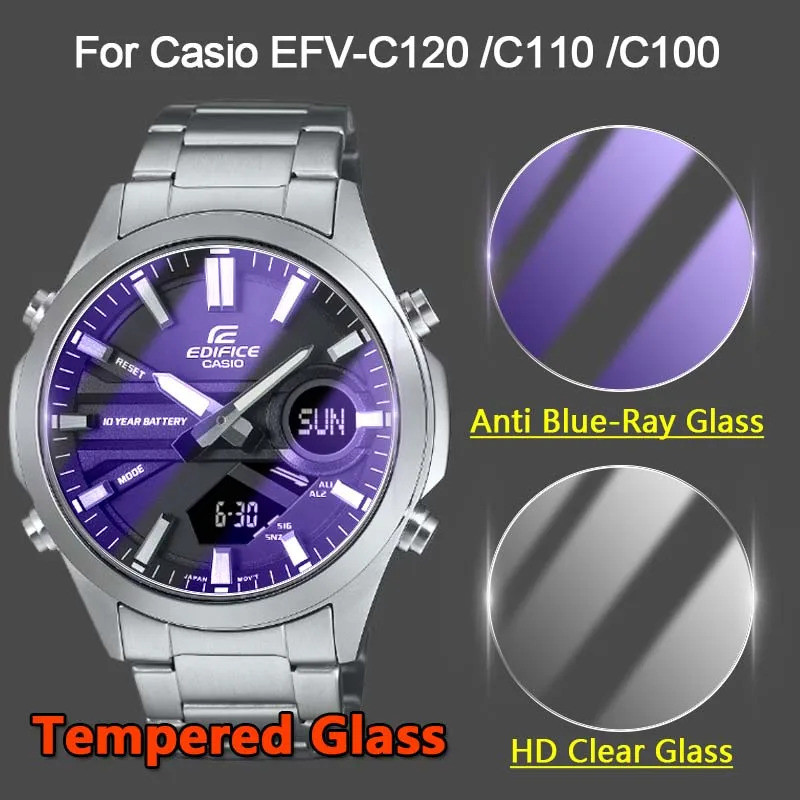 2 ชิ้น Casio Edifice EFV-C120 EFV-C110 EFV-C100 SmartWatch 2.5D Ultra Slim Clear/Anti สีม่วง 9H Toug