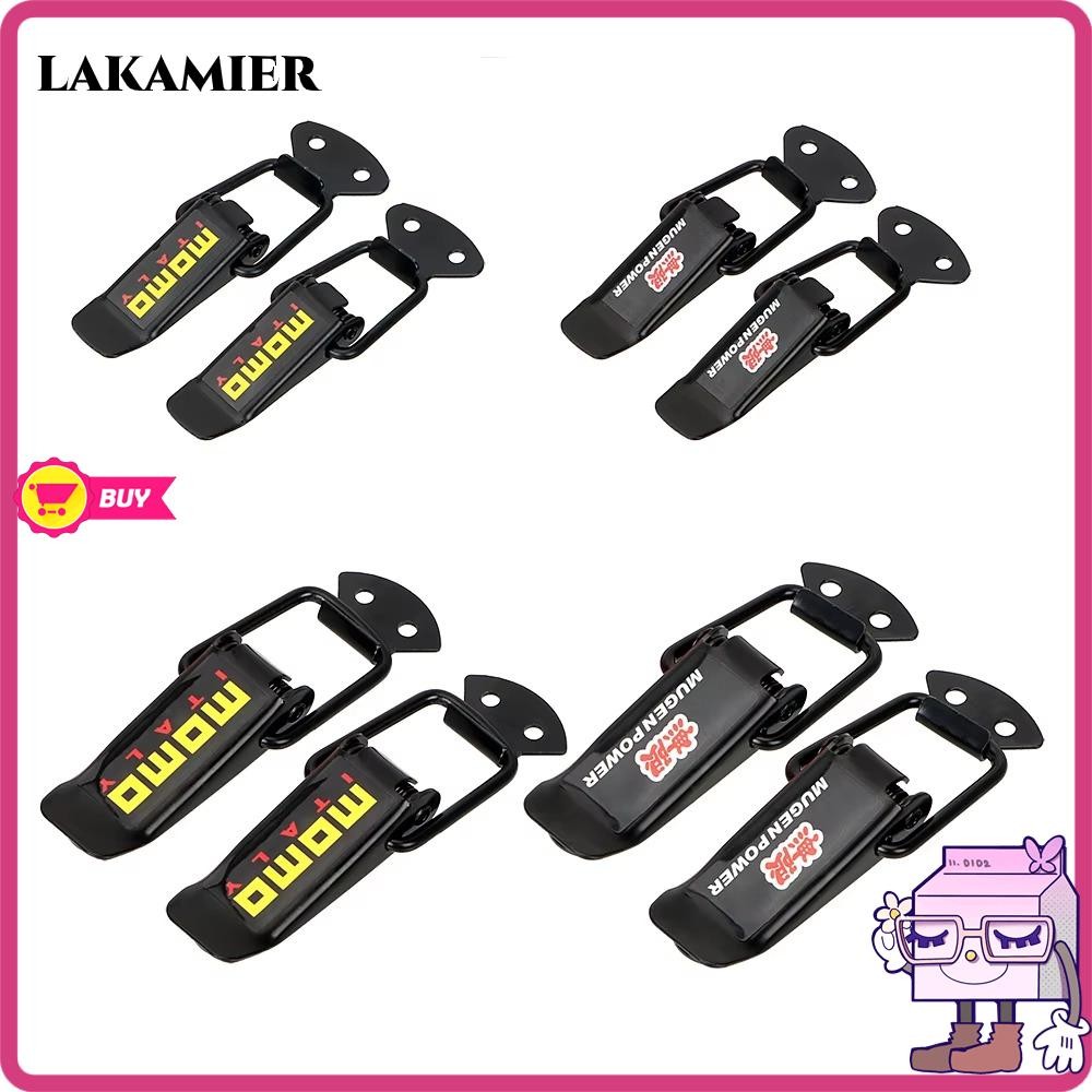 Lakamier 2 ชิ้น ตะขอรักษาความปลอดภัยกันชน, การเชื่อมต่อการรักษาความปลอดภัย Quick Release Fasteners คลิปฝากระโปรงรถบรรทุก, คลิปยึดอุปกรณ์รถยนต์ Hasp ล็อคชุดคลิปรถ