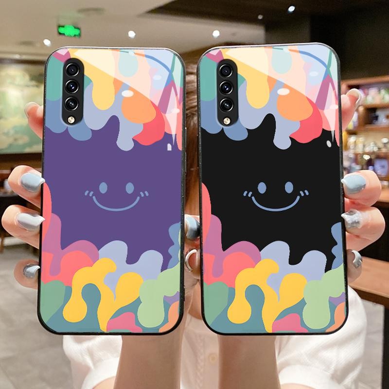 เหมาะสำหรับ Samsung A50 A52 A51 4G 5G A53 A52s A50s A42 A71 A7 2018 A73 กรณีโทรศัพท์แฟชั่นเคส Cartoon Cute Smiling Face