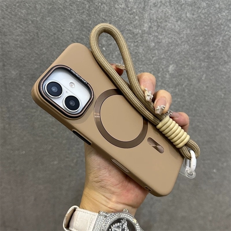 เคสโทรศัพท์บางเฉียบสีทึบเคลือบด้านหรูหรา/แข็ง/ฝุ่นและป้องกันการตก /รองรับการชาร์จไร้สายเคสสําหรับ ไอโฟน 16