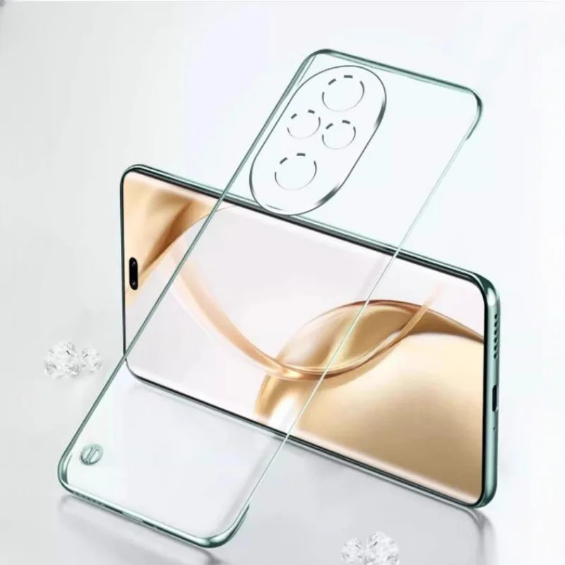 สําหรับ Honor 200 Pro Electroplated โปร่งใส Ultra Thin Frameless เคสโทรศัพท์สําหรับ Honor200 200pro Hard ฝาครอบป้องกัน Shell