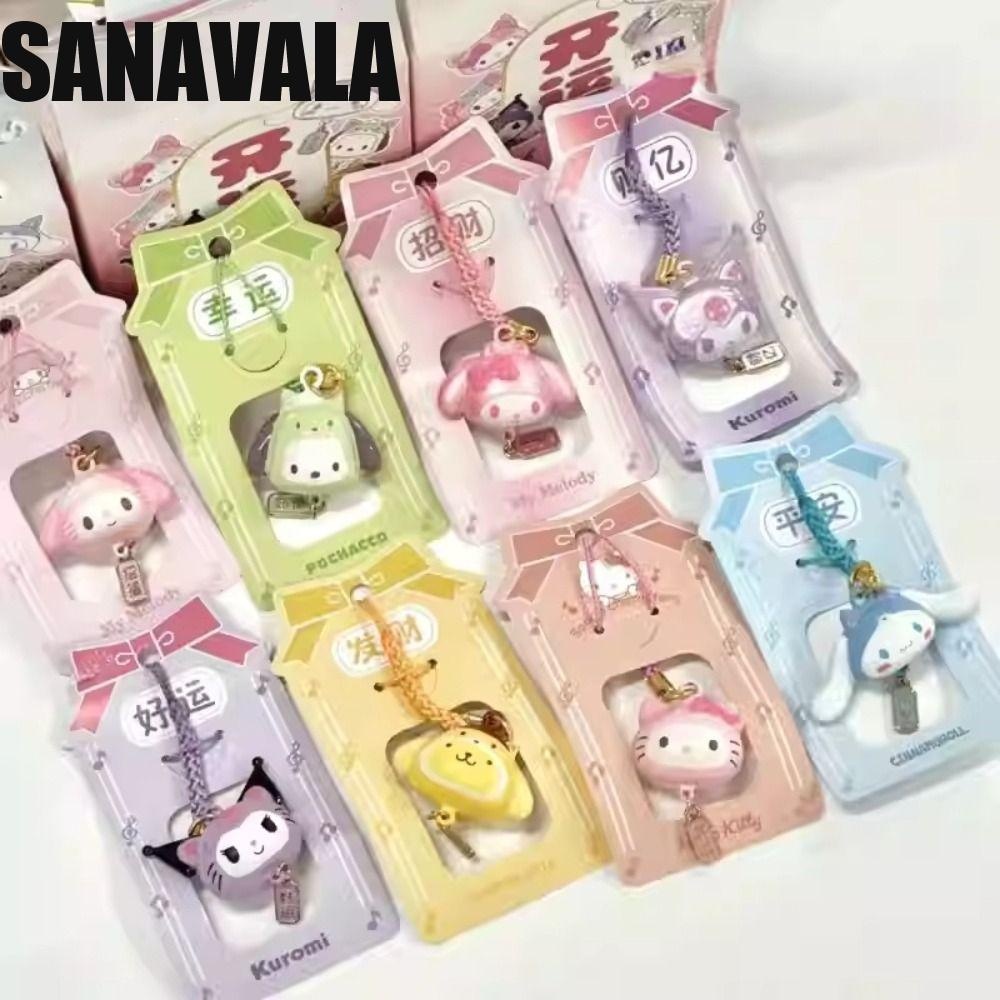 Sanavala กระดิ่งเสียงน้ํา, My Melody แขวนพวงกุญแจ Cinnamoroll Lucky Bell, โทรศัพท์ Charm Pompom Purin Kuromi Pochacco โทรศัพท์มือถือจี้ DIY Trinkets