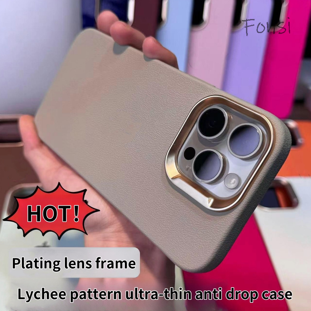 หรูหราหนัง PU ฝาหลังกันกระแทกแบบนุ่มสําหรับ iPhone 16 15 14 Plus 13 12 11 Pro Max